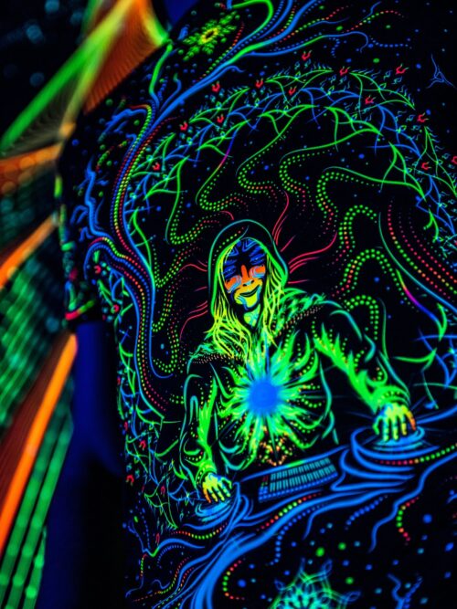 UV Festival Outfit Master of Portals, Psychedelic Rave Clothing, Full Print T-Shirt - Image 3