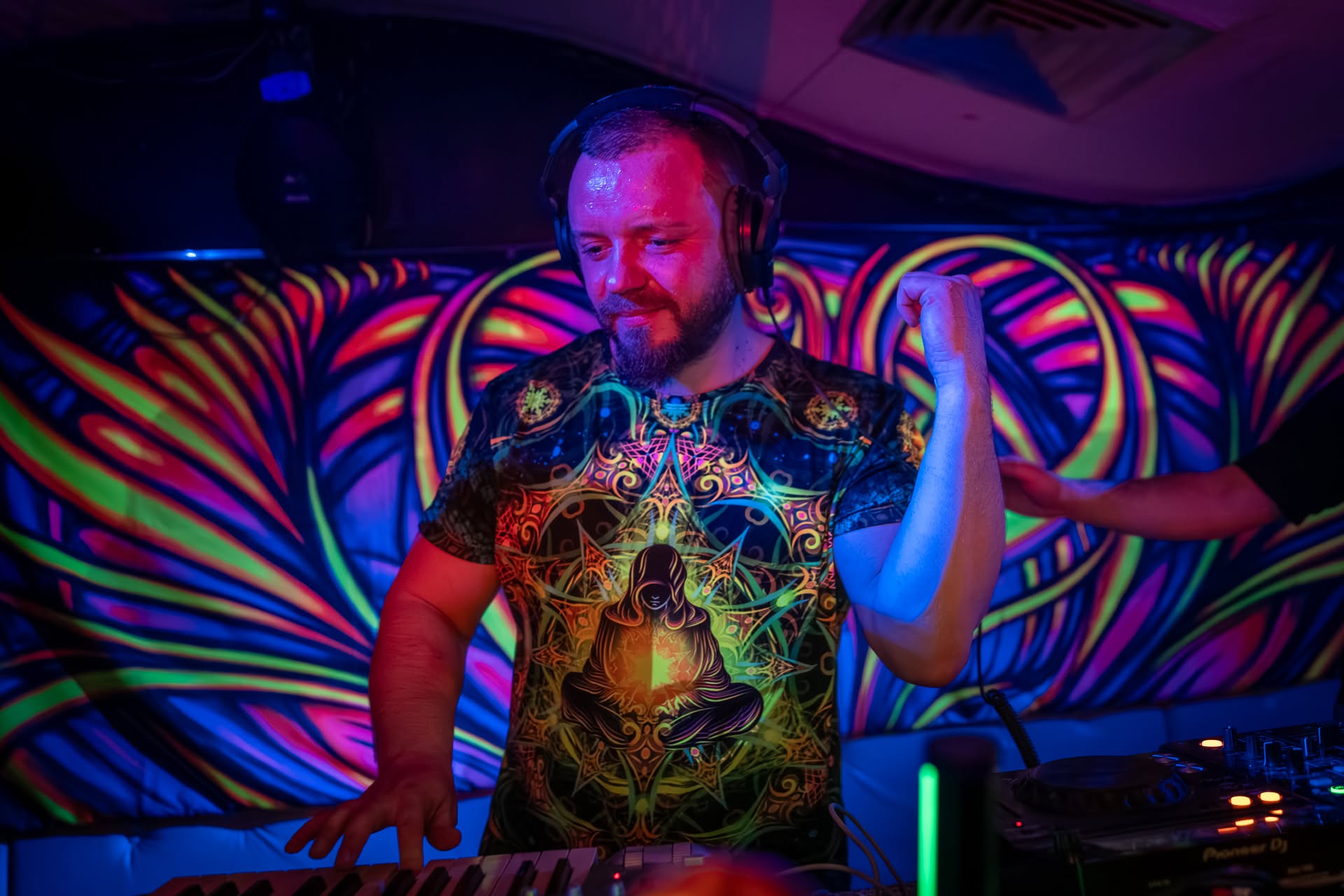Psychedelic Festival Clothes Reincarnation 2.0, UV Rave Outfit, Full Print T-Shirt