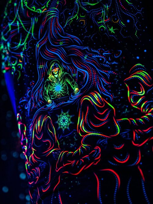 UV Festival Outfit Master of Portals, Psychedelic Rave Clothing, Full Print T-Shirt - Image 9