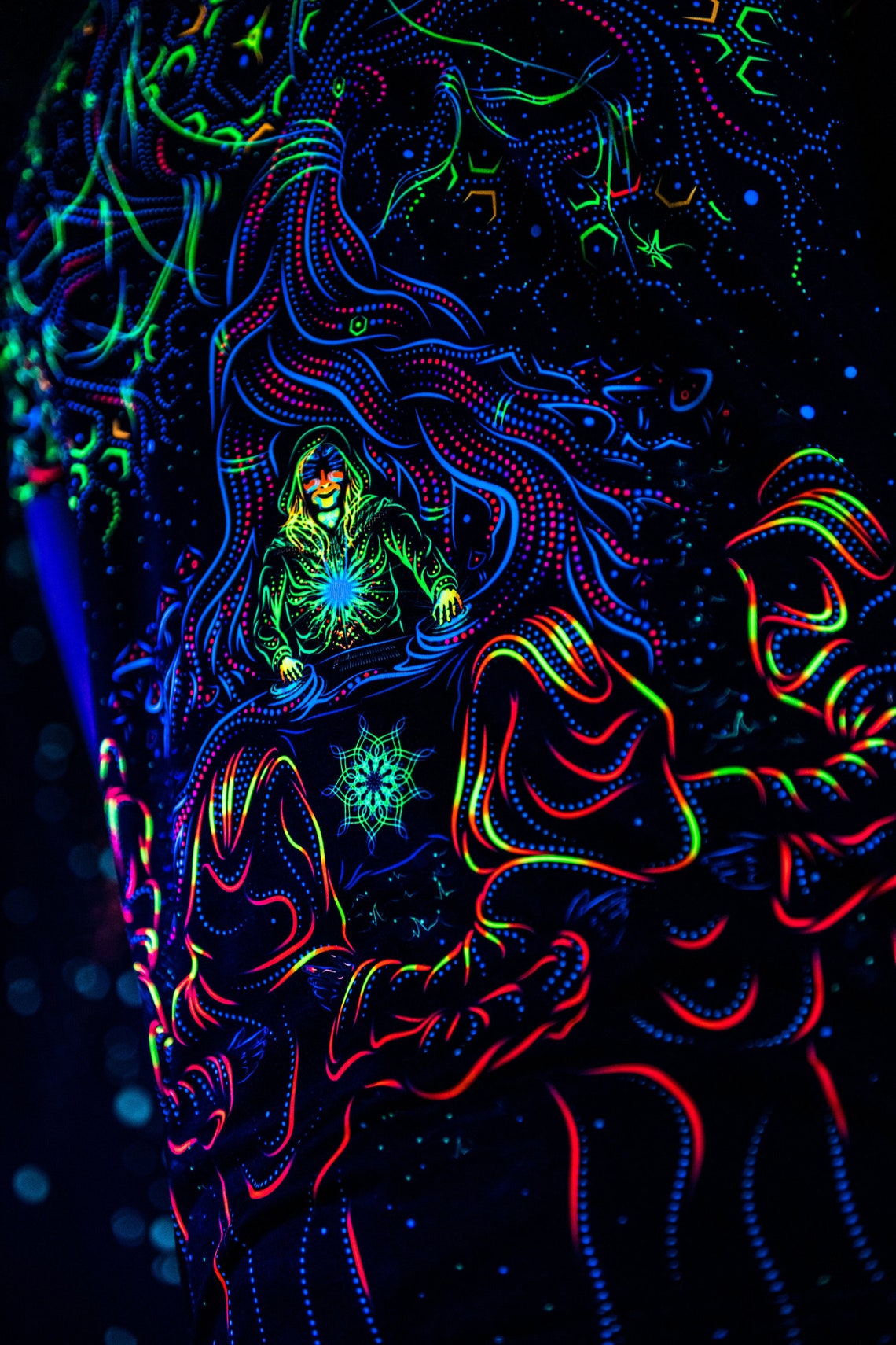 UV Festival Outfit Master of Portals, Psychedelic Rave Clothing, Full Print T-Shirt - Image 9