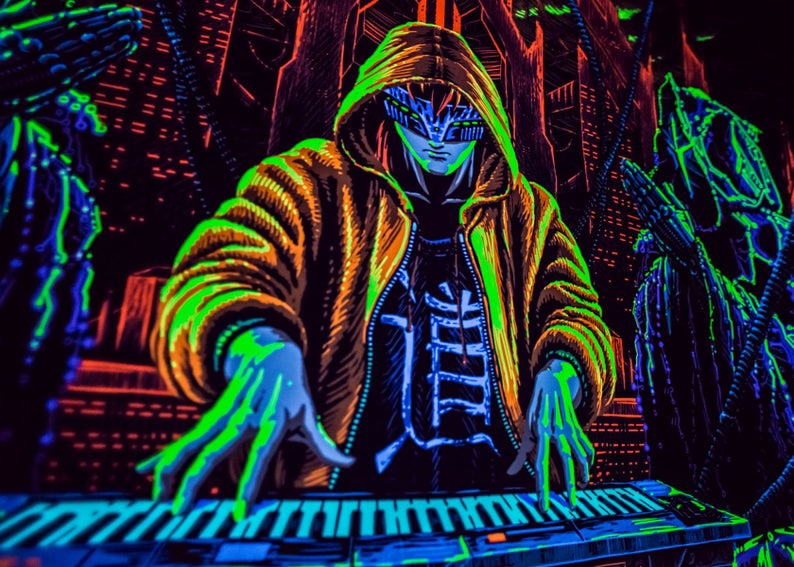 Cyber ​​Temple Backdrop