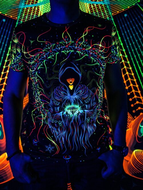 Psychedelic Rave Clothing Master of Portals, UV Active Festival Outfit, Full Print - Image 1
