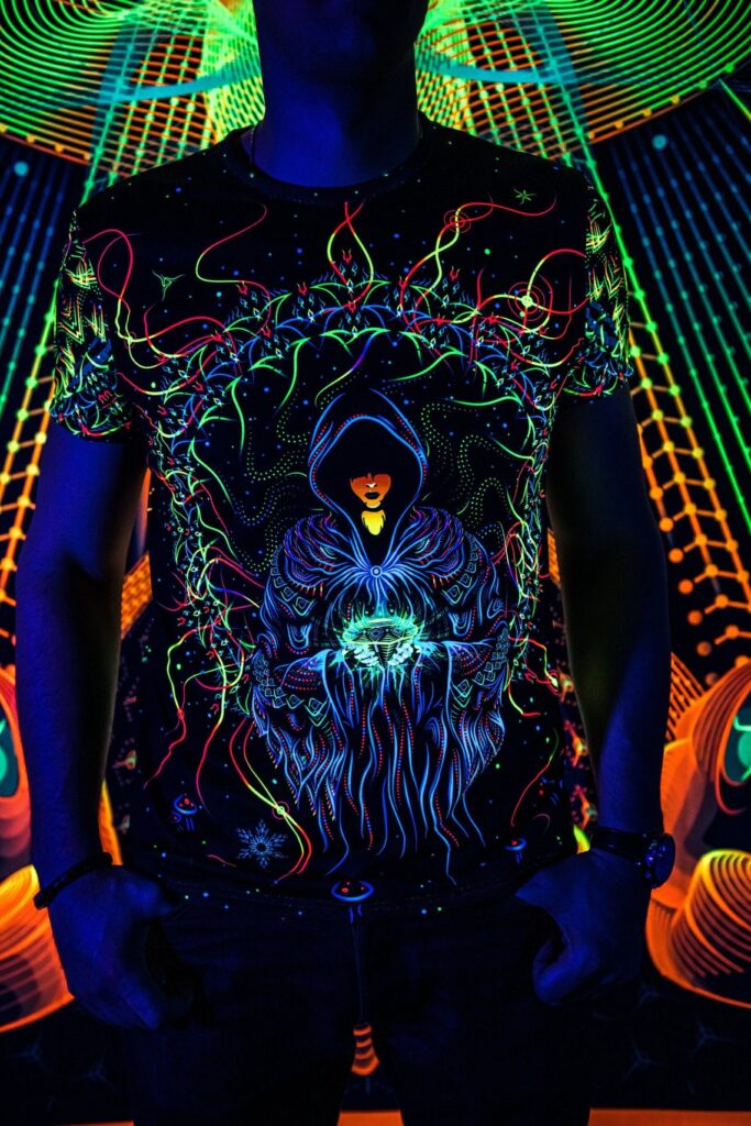 Psychedelic Rave Clothing Master of Portals, UV Active Festival Outfit, Full Print