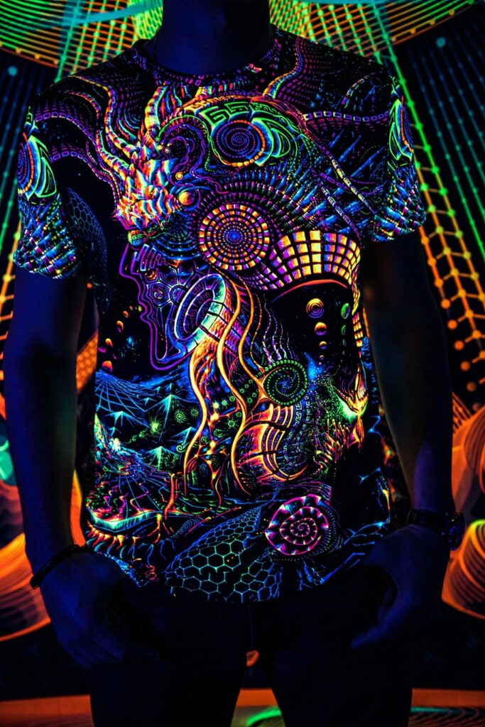 UV Rave Clothing Fluororunner, Festival Outfit, Psychedelic Full Print