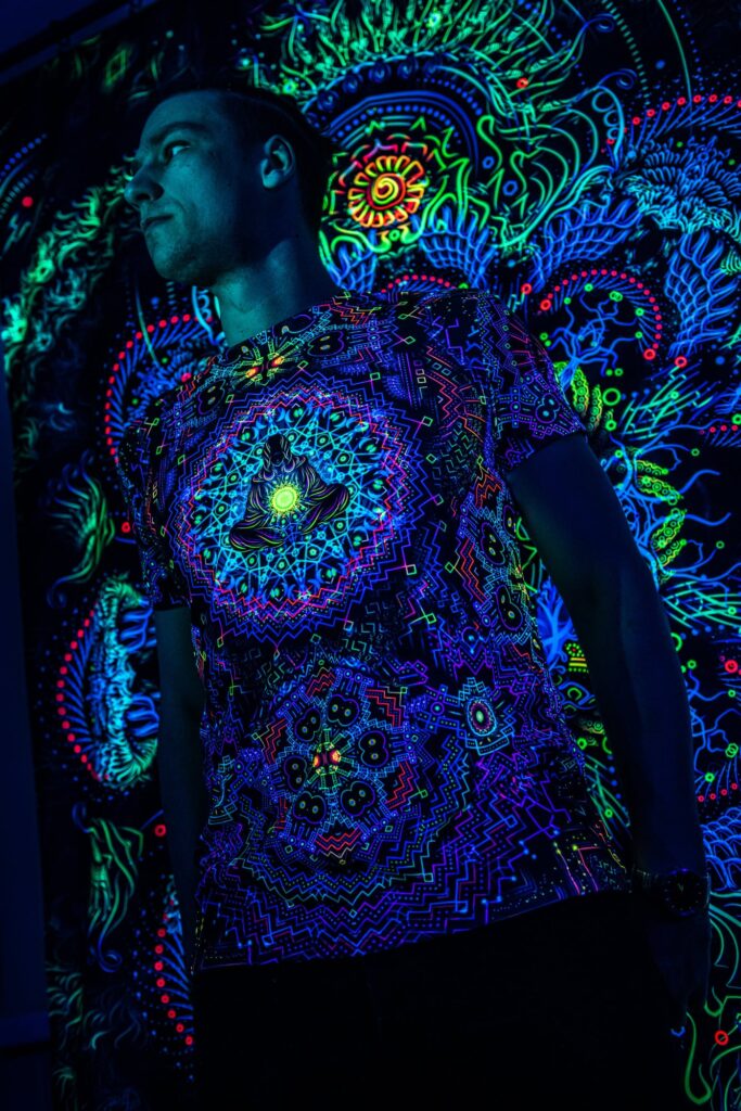 Psychedelic Festival Clothing Dephts of Space, Rave Outfit, UV Full Print