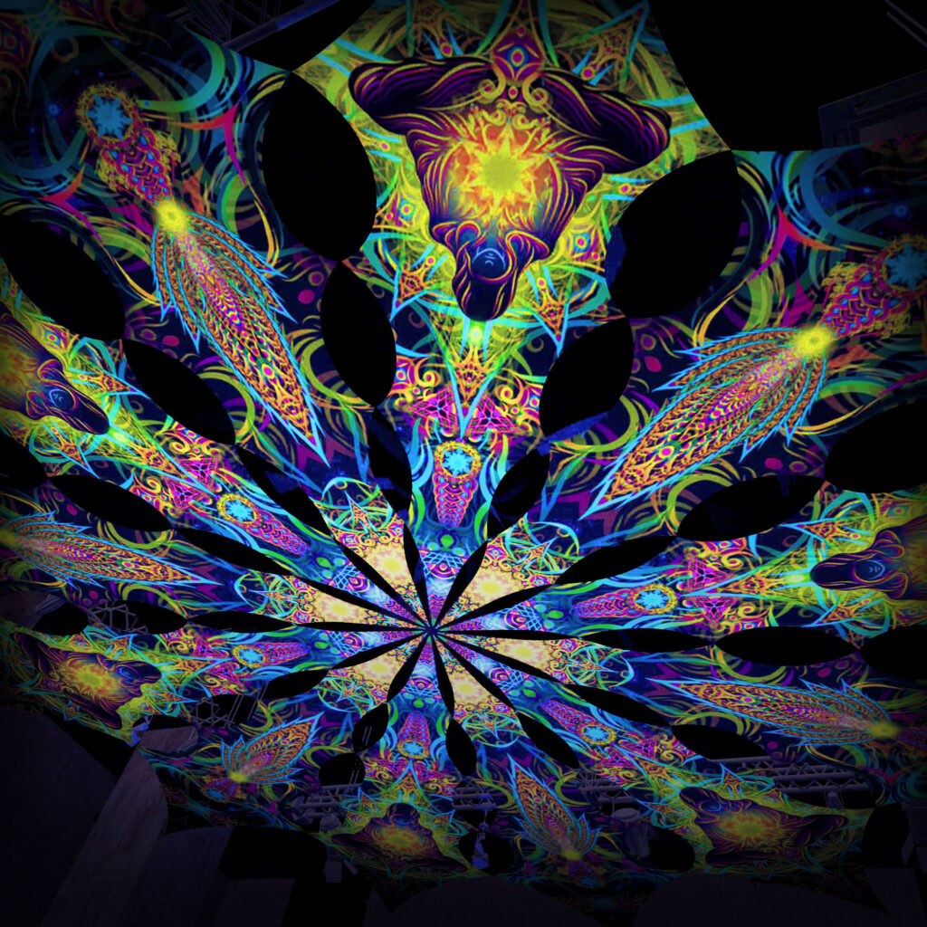 Reincarnation 2 – Adept&Leaf – Psychedelic UV-Reactive Canopy – 12 petals set