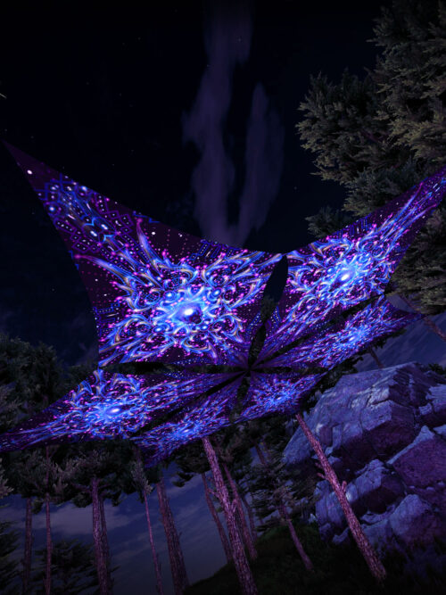 Enlightenment – Hexagram – DM02 – UV-Canopy – Psychedelic Party Decoration - Image 1