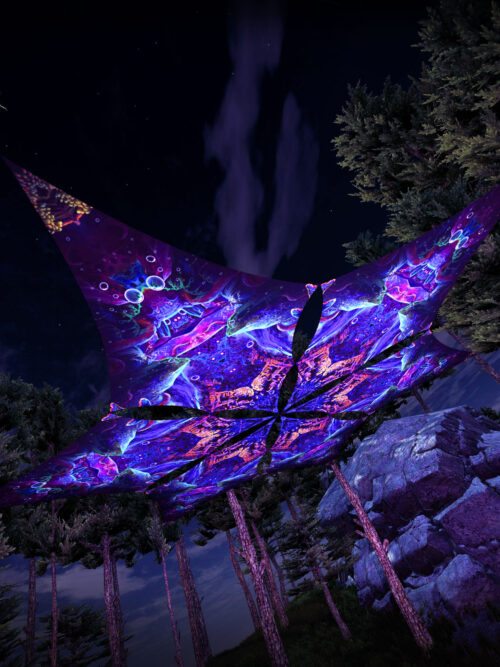Epic Underwater Kingdom – Hexagram – EUK-DM02 – UV-Canopy – Psychedelic Party Decoration - Image 1
