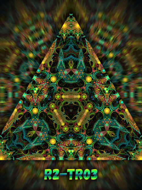 Reincarnation 2 Triangle – TR03 – Psychedelic UV-Reactive Canopy Parts – Stretchable Print on Lycra - Image 1