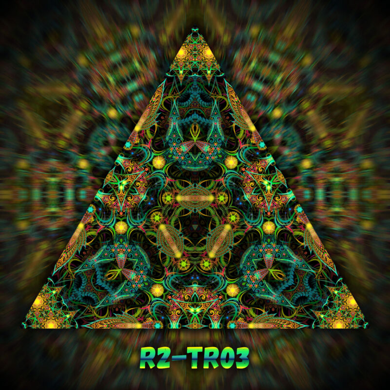 Reincarnation 2 Triangle – TR03 – Psychedelic UV-Reactive Canopy Parts – Stretchable Print on Lycra - Image 1