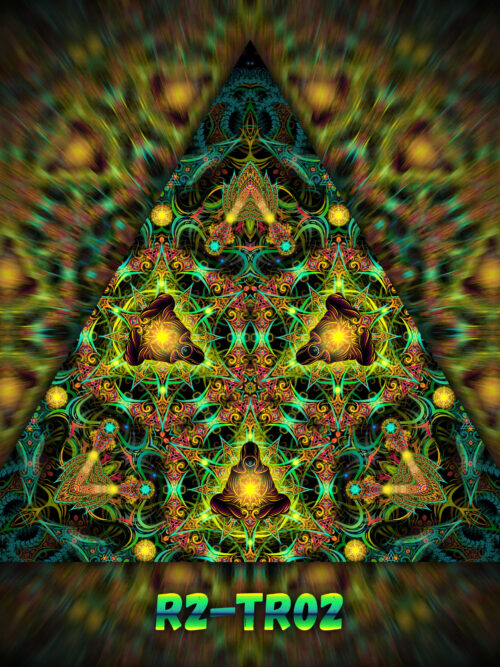 Reincarnation 2 Triangle – TR02 – Psychedelic UV-Reactive Canopy Parts – Stretchable Print on Lycra - Image 1