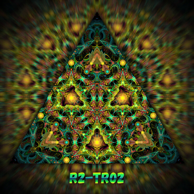 Reincarnation 2 Triangle – TR02 – Psychedelic UV-Reactive Canopy Parts – Stretchable Print on Lycra - Image 1