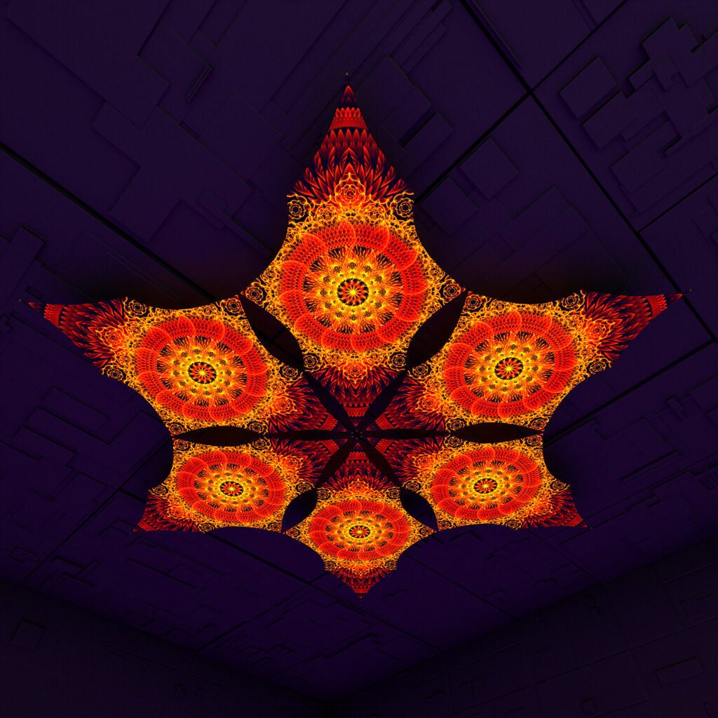Agni – Hexagram – AG-DM01 – UV-Canopy – Psychedelic Party Decoration
