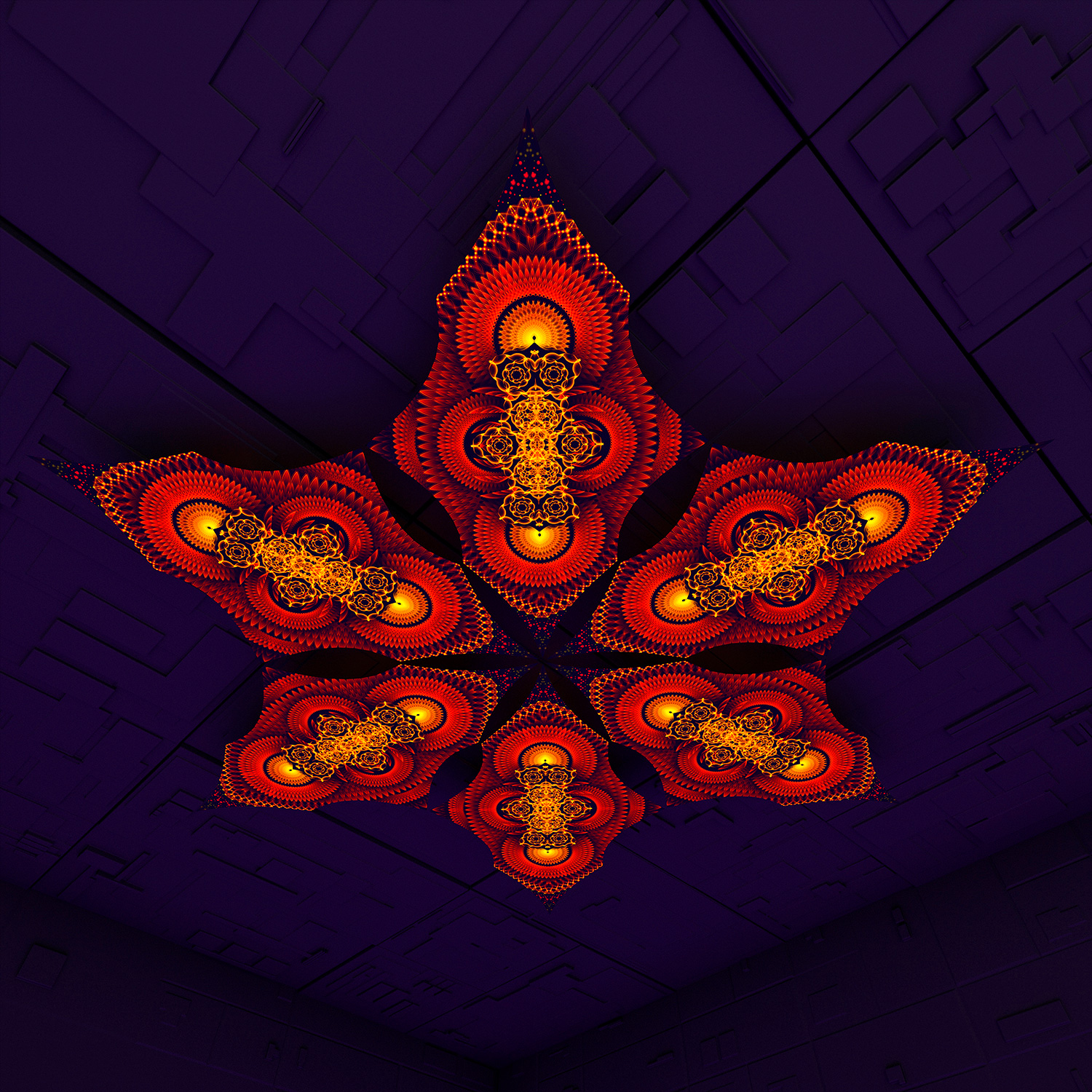 Agni – Hexagram – AG-DM03 – UV-Canopy – Psychedelic Party Decoration - Image 1