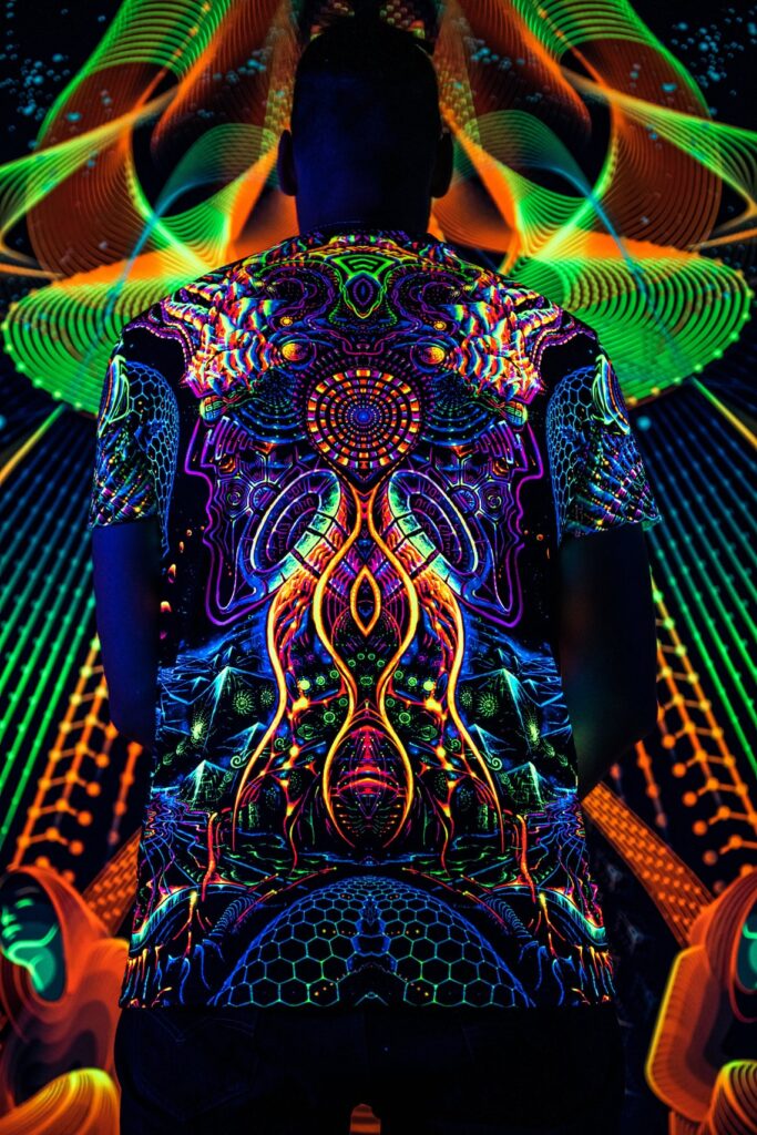 UV Rave Clothing Fluororunner, Festival Outfit, Psychedelic Full Print