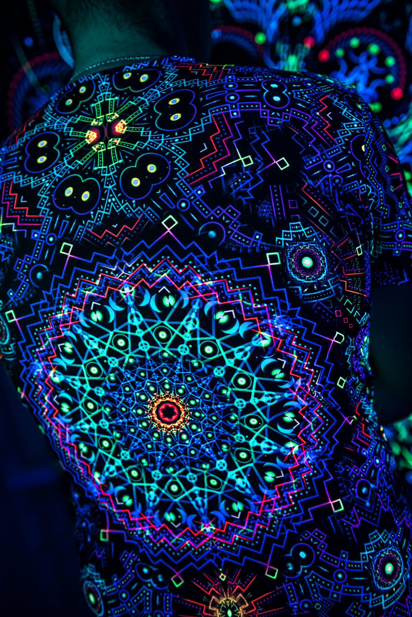 Psychedelic Festival Clothing Dephts of Space, Rave Outfit, UV Full Print - Image 2
