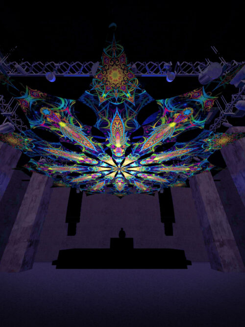 Reincarnation 2 – Leaf&Star – Psychedelic UV-Reactive Canopy – 12 petals set - Image 1