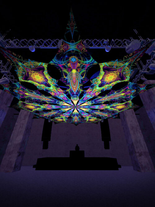 Reincarnation 2 – Adept&Leaf – Psychedelic UV-Reactive Canopy – 12 petals set - Image 1