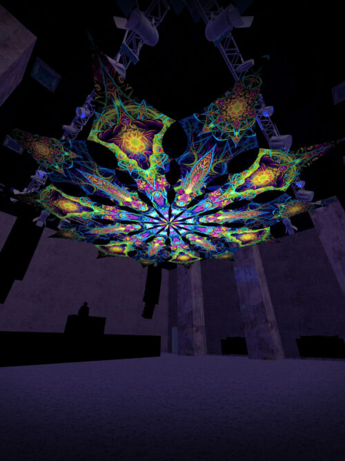 Reincarnation 2 – Star&Adept – Psychedelic UV-Reactive Canopy – 12 petals set - Image 1