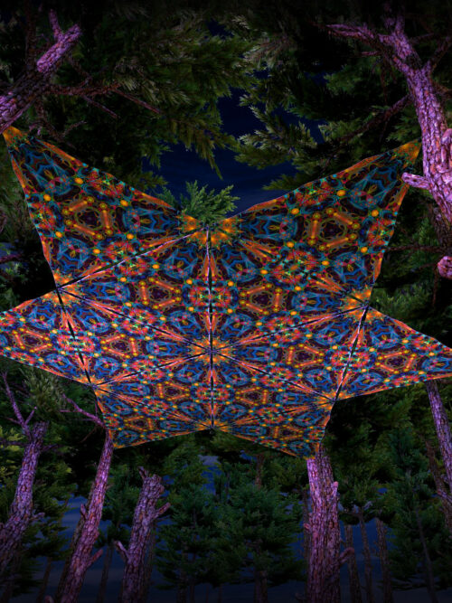 Reincarnation 2 Triangle – TR03 – Psychedelic UV-Reactive Canopy Parts – Stretchable Print on Lycra - Image 2
