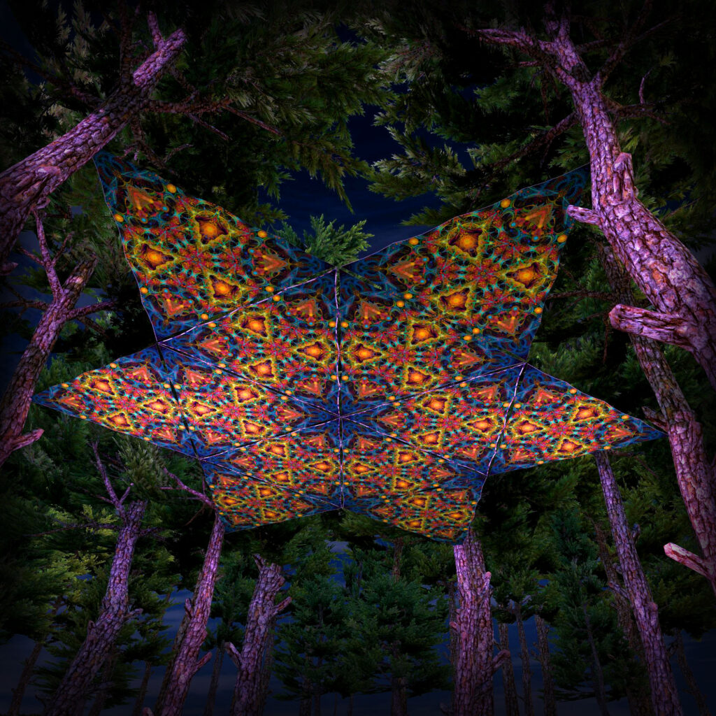 Reincarnation 2 Triangle – TR02 – Psychedelic UV-Reactive Canopy Parts – Stretchable Print on Lycra