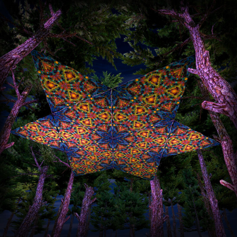 Reincarnation 2 Triangle – TR02 – Psychedelic UV-Reactive Canopy Parts – Stretchable Print on Lycra - Image 2