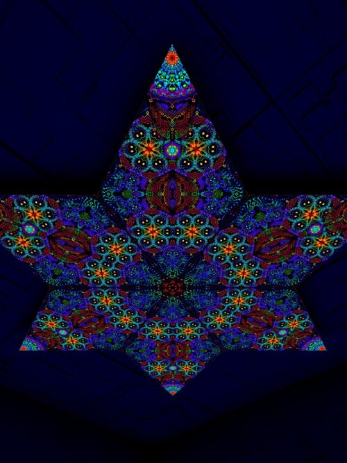Katedra Diamond – DM01 – Psychedelic UV-Reactive Canopy Parts – Stretchable Print on Lycra - Image 1