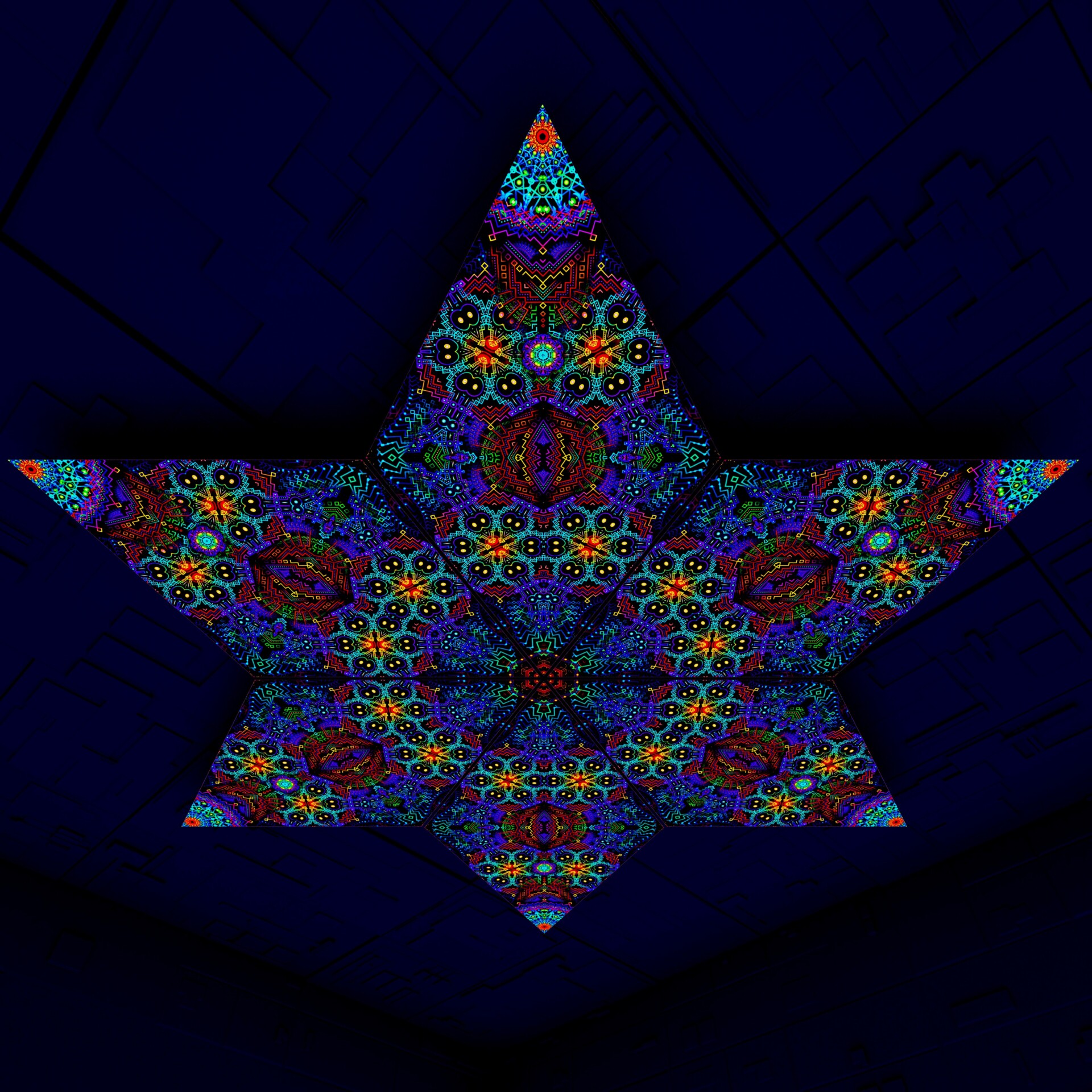 Katedra Diamond – DM01 – Psychedelic UV-Reactive Canopy Parts – Stretchable Print on Lycra - Image 1