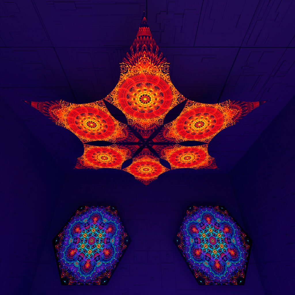 Agni – Hexagram – AG-DM01 – UV-Canopy – Psychedelic Party Decoration