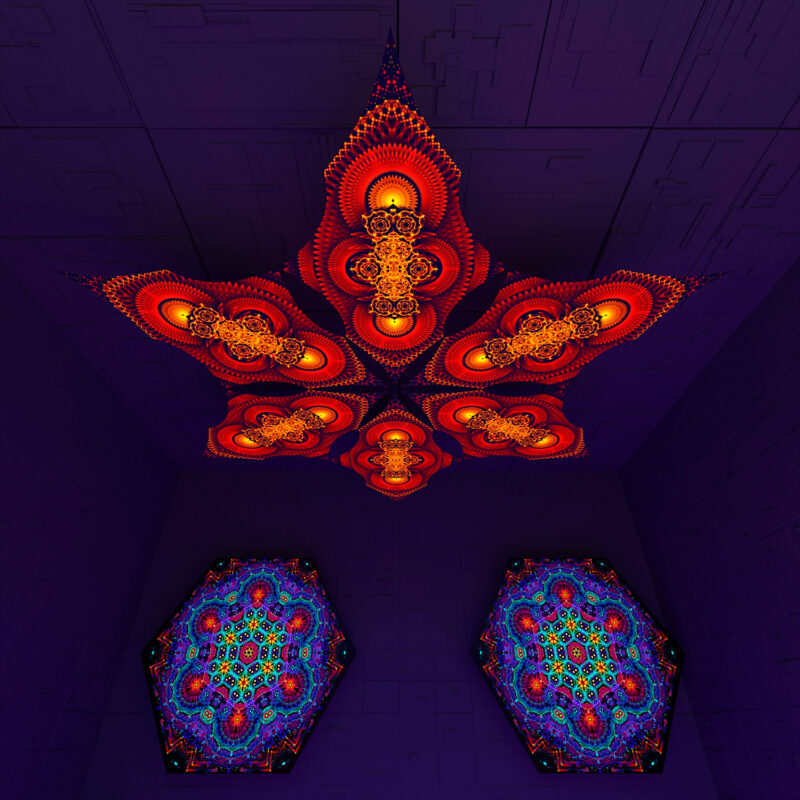 Agni – Hexagram – AG-DM03 – UV-Canopy – Psychedelic Party Decoration - Image 2