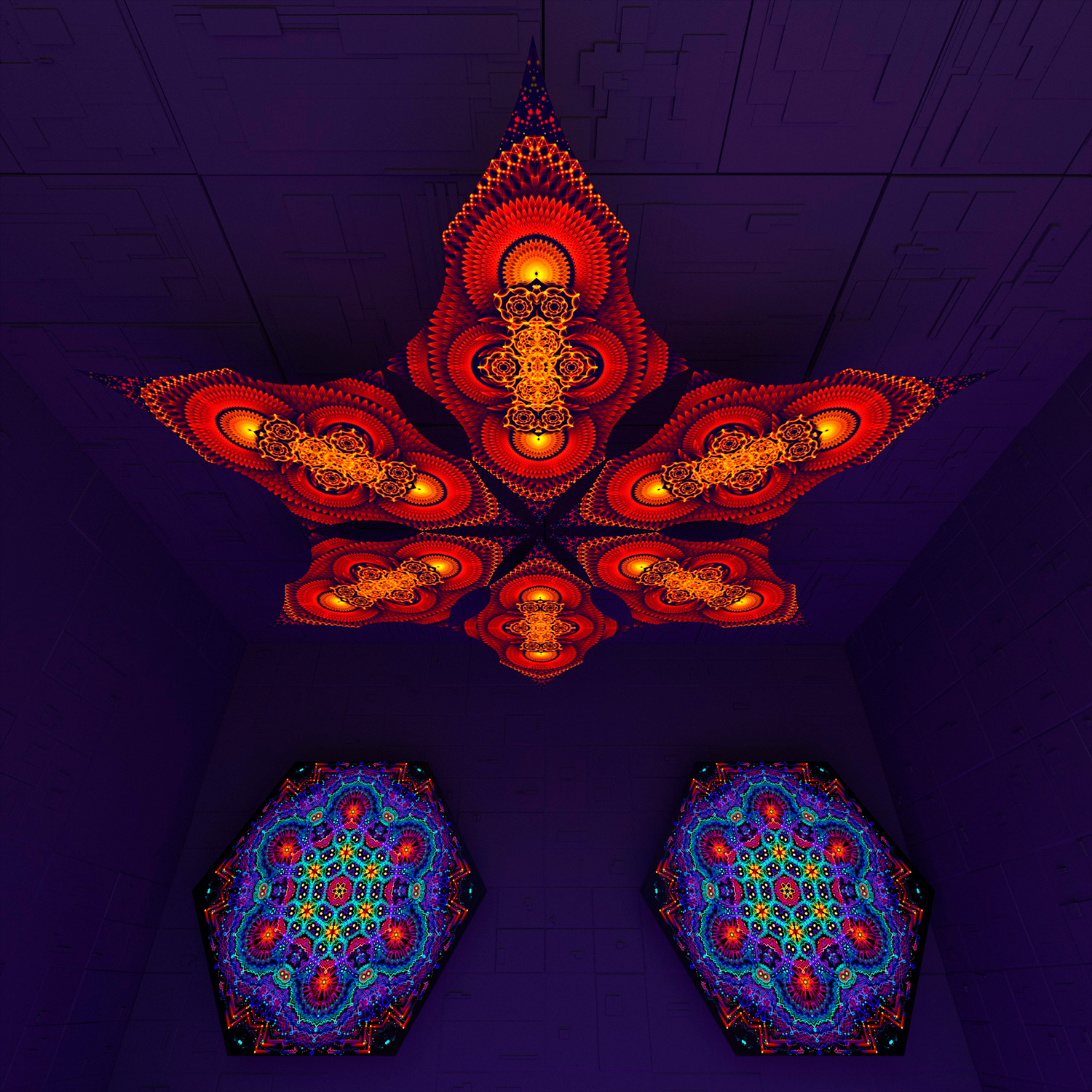 Agni – Hexagram – AG-DM03 – UV-Canopy – Psychedelic Party Decoration - Image 2