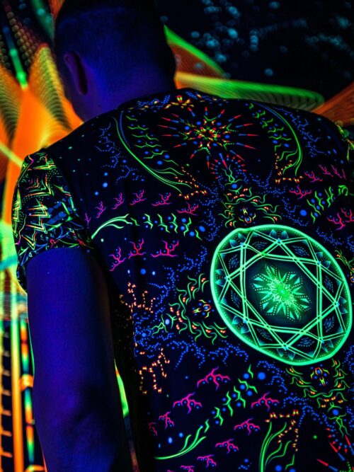 Festival Clothes Master of Portals, UV Rave Outfit, Psychedelic Full Print - Image 3