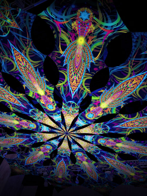 Reincarnation 2 – Leaf&Star – Psychedelic UV-Reactive Canopy – 12 petals set - Image 3