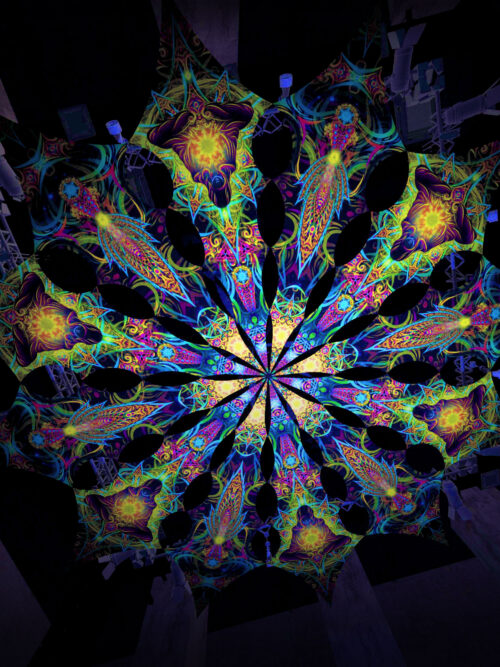 Reincarnation 2 – Adept&Leaf – Psychedelic UV-Reactive Canopy – 12 petals set - Image 3