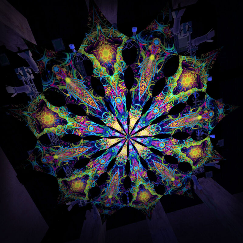 Reincarnation 2 – Adept&Leaf – Psychedelic UV-Reactive Canopy – 12 petals set - Image 3
