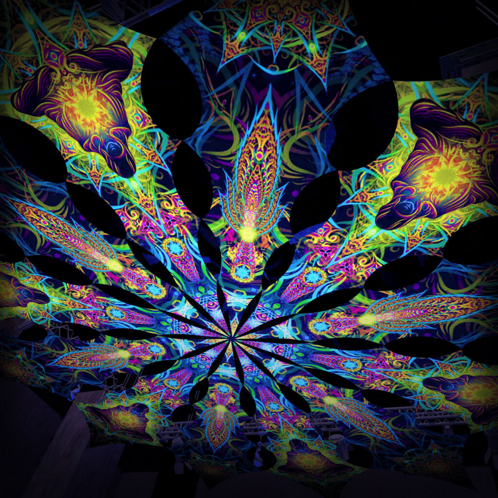 Reincarnation 2 – Star&Adept – Psychedelic UV-Reactive Canopy – 12 petals set