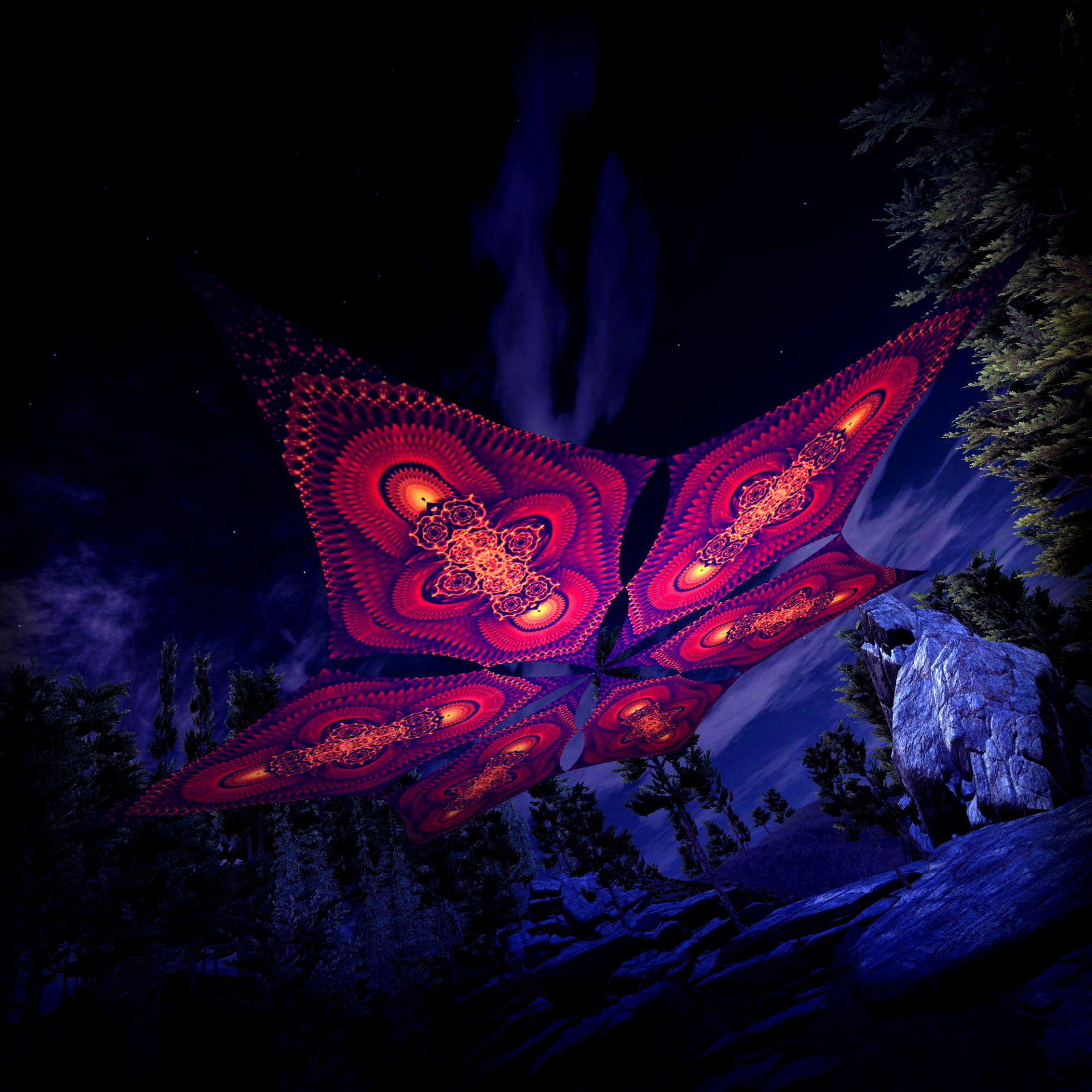 Agni – Hexagram – AG-DM03 – UV-Canopy – Psychedelic Party Decoration - Image 5