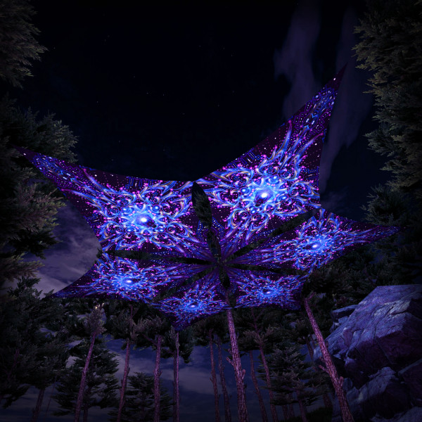 Enlightenment – Hexagram – DM02 – UV-Canopy – Psychedelic Party Decoration