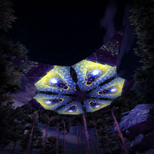 Enlightenment – Hexagram – DM02 – UV-Canopy – Psychedelic Party Decoration