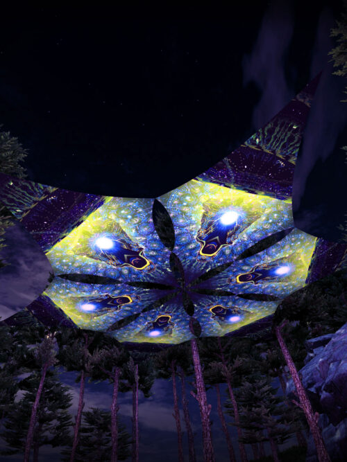 Enlightenment – Hexagram – DM02 – UV-Canopy – Psychedelic Party Decoration - Image 2