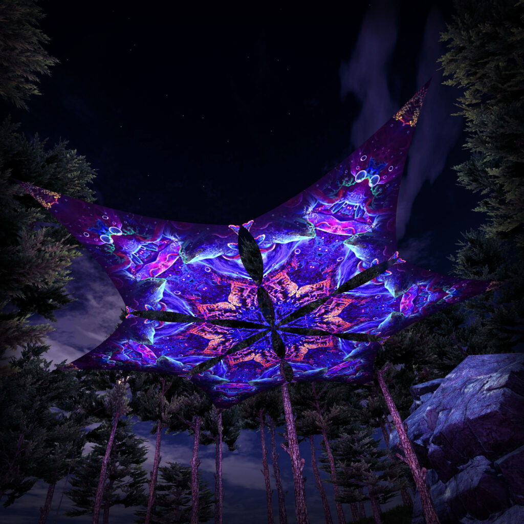 Epic Underwater Kingdom – Hexagram – EUK-DM02 – UV-Canopy – Psychedelic Party Decoration