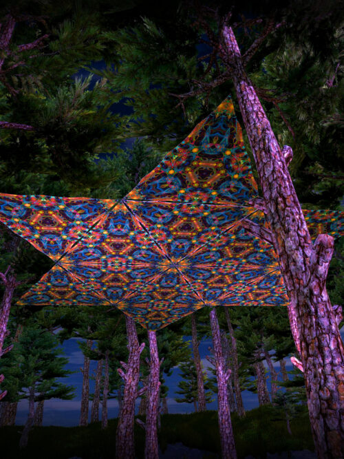 Reincarnation 2 Triangle – TR03 – Psychedelic UV-Reactive Canopy Parts – Stretchable Print on Lycra - Image 3