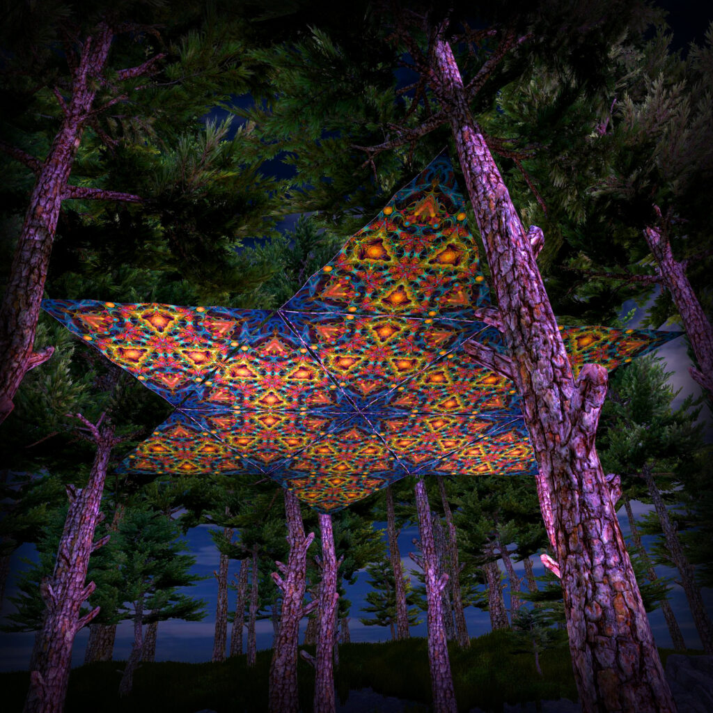 Reincarnation 2 Triangle – TR02 – Psychedelic UV-Reactive Canopy Parts – Stretchable Print on Lycra
