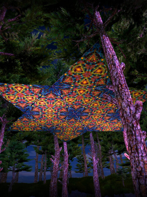 Reincarnation 2 Triangle – TR02 – Psychedelic UV-Reactive Canopy Parts – Stretchable Print on Lycra - Image 3