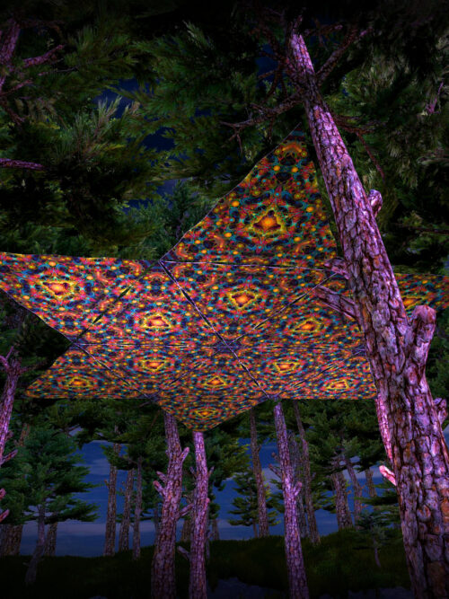 Reincarnation 2 Triangle – TR01 – Psychedelic UV-Reactive Canopy Parts – Stretchable Print on Lycra (Copy) - Image 3