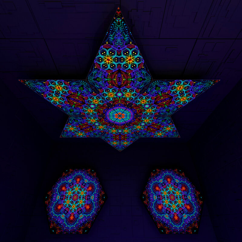 Katedra Diamond – DM01 – Psychedelic UV-Reactive Canopy Parts – Stretchable Print on Lycra - Image 2