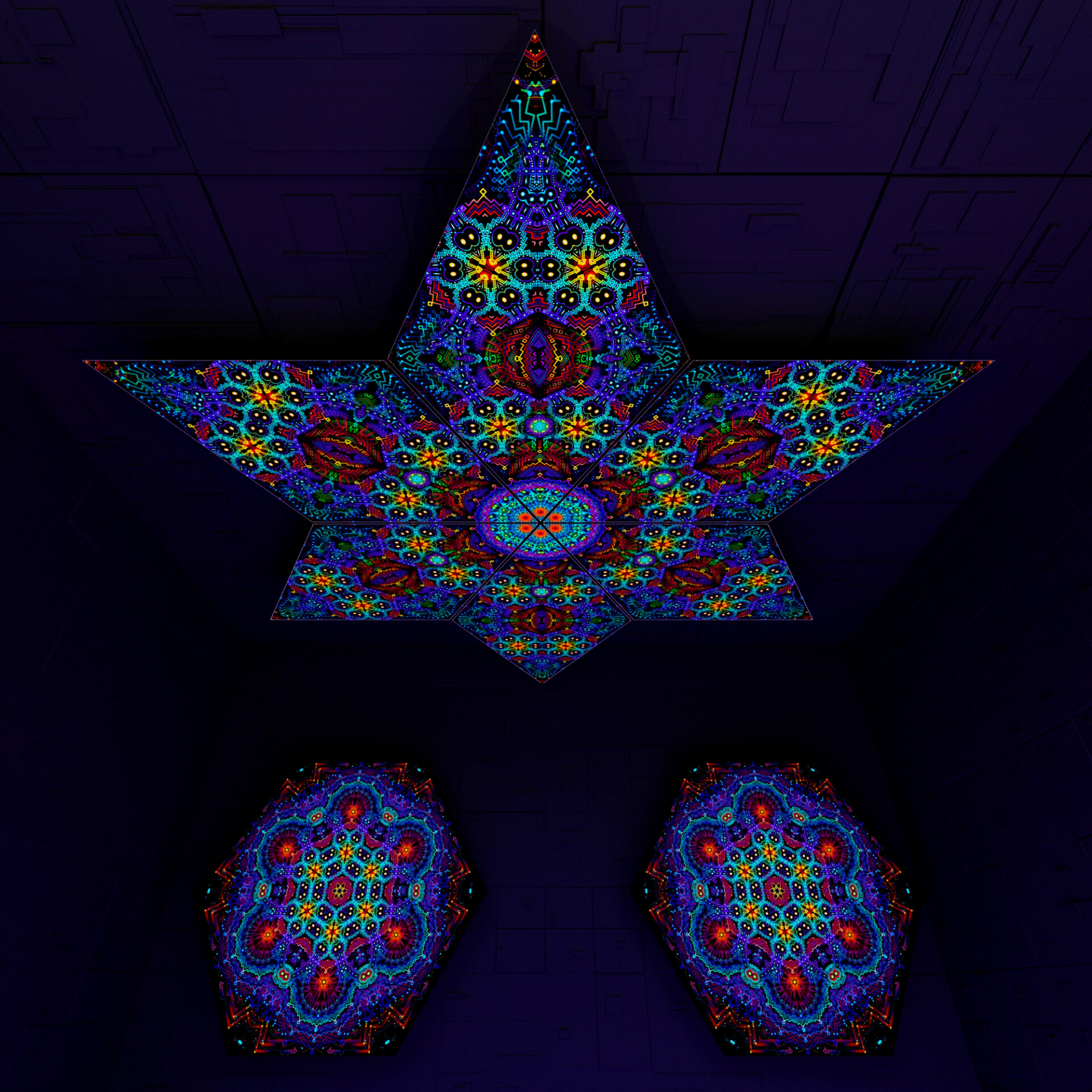 Katedra Diamond – DM01 – Psychedelic UV-Reactive Canopy Parts – Stretchable Print on Lycra - Image 2