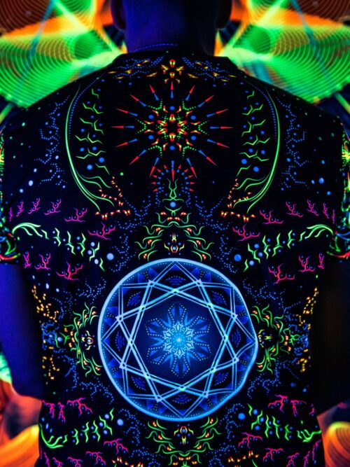 Psychedelic Rave Clothing Master of Portals, UV Active Festival Outfit, Full Print - Image 4