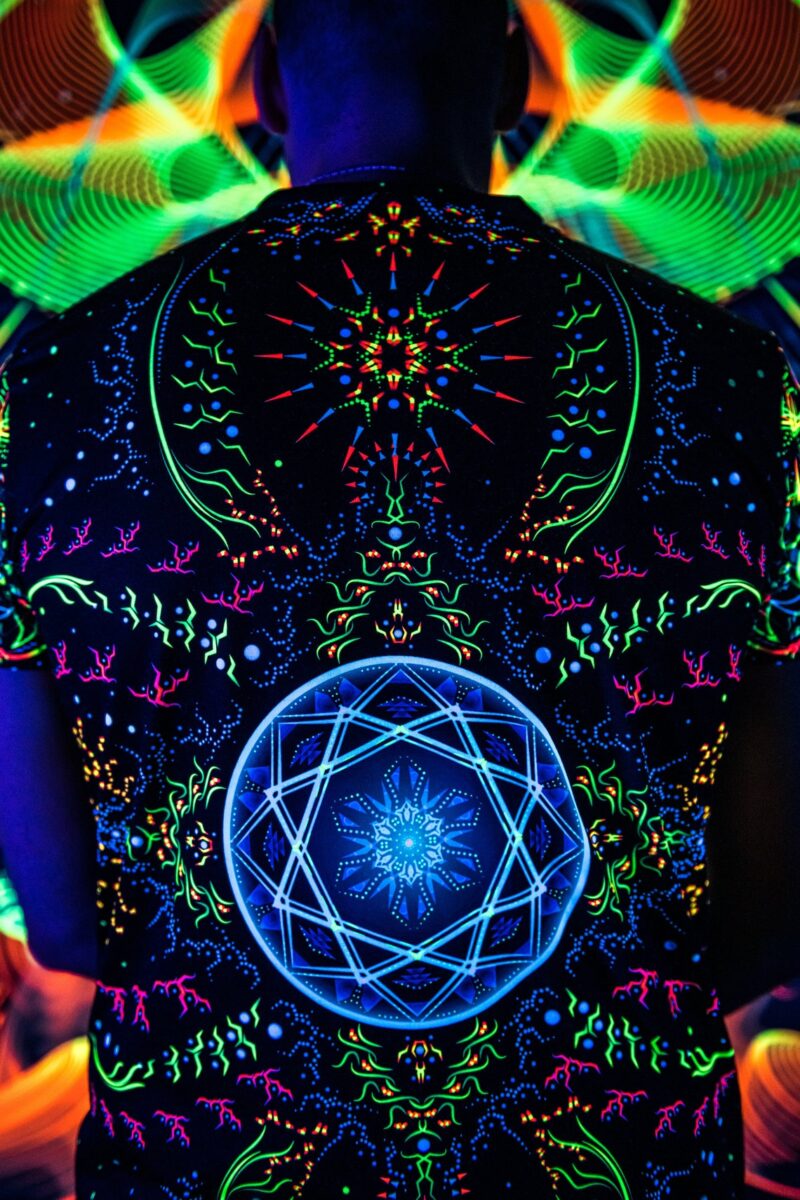 Psychedelic Rave Clothing Master of Portals, UV Active Festival Outfit, Full Print - Image 4
