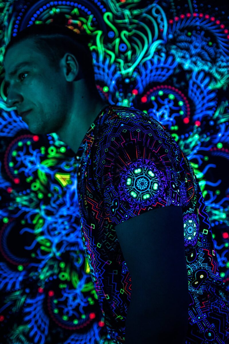 Psychedelic Festival Clothing Dephts of Space, Rave Outfit, UV Full Print - Image 4